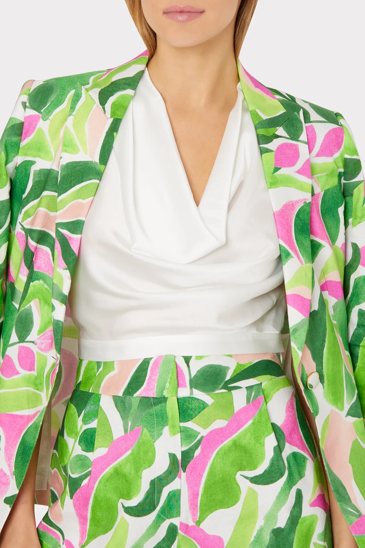 Avery Painted Bloom Linen Blazer sold by Milly product image thumbnail 3
