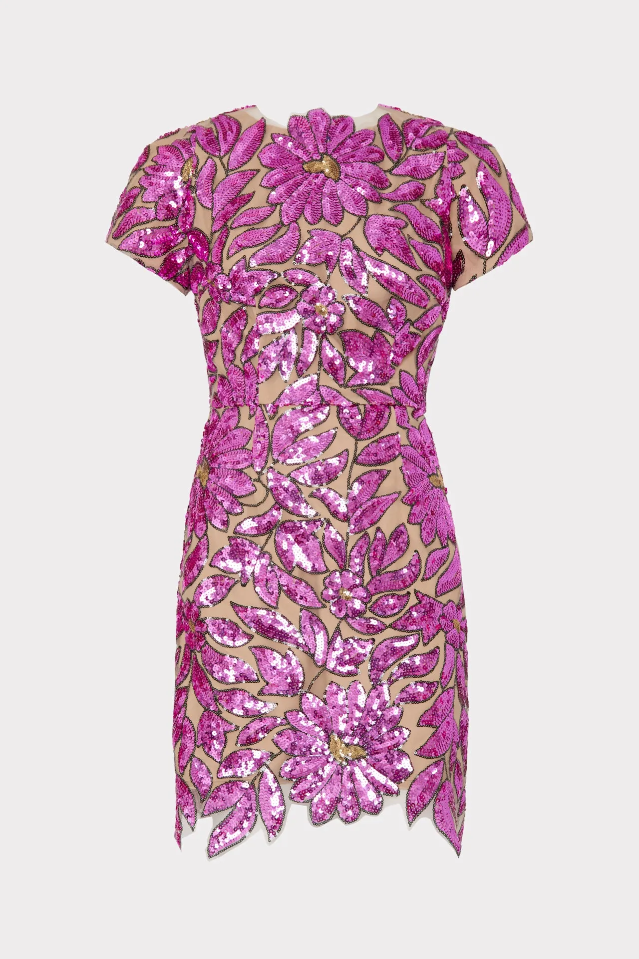 Kyla Floral Garden Sequins Dress sold by Milly
