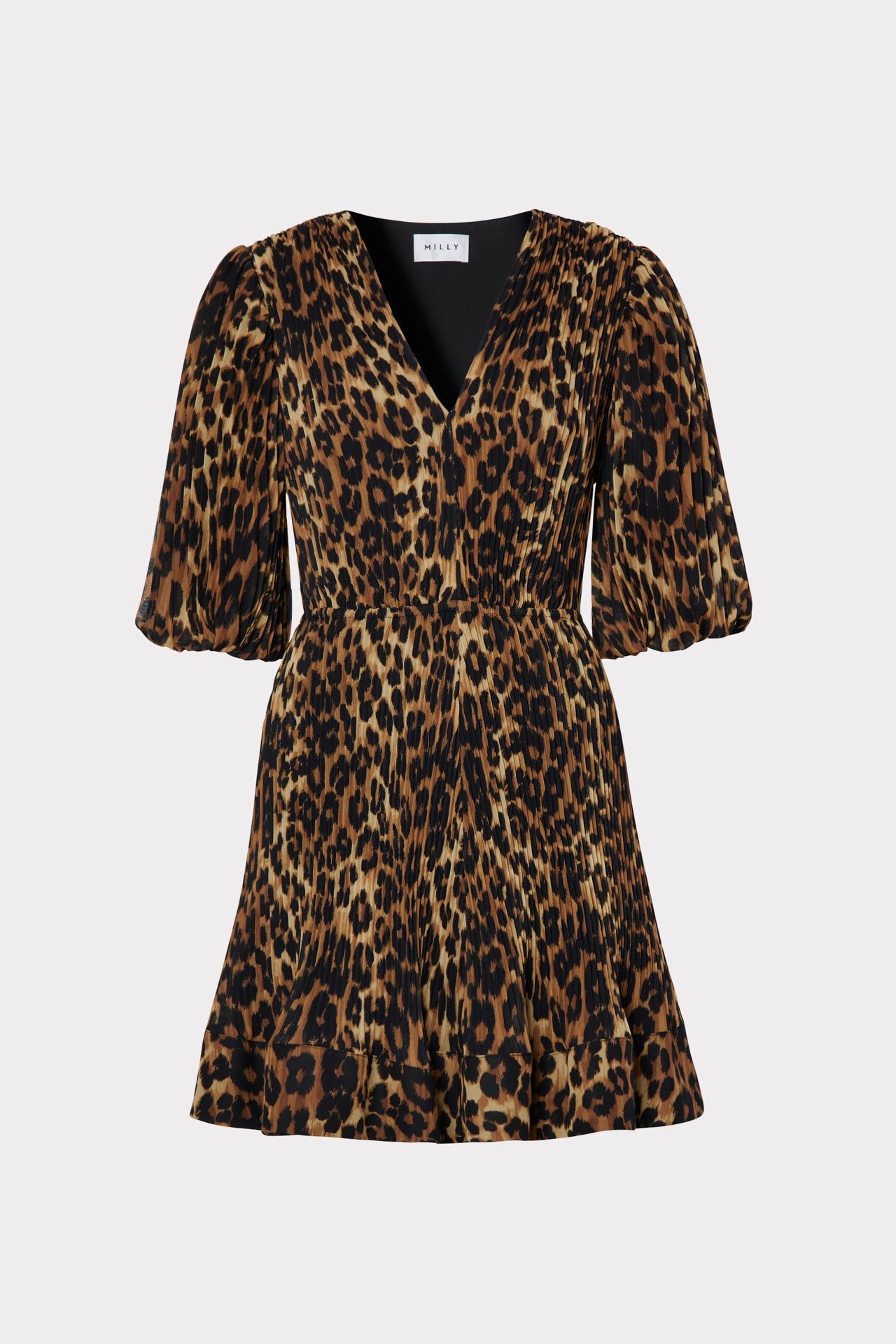 Elle Leopard Pleated Dress sold by Milly