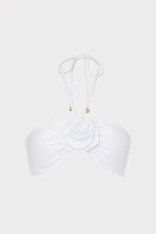Floral Applique Halter Bikini Top sold by Milly