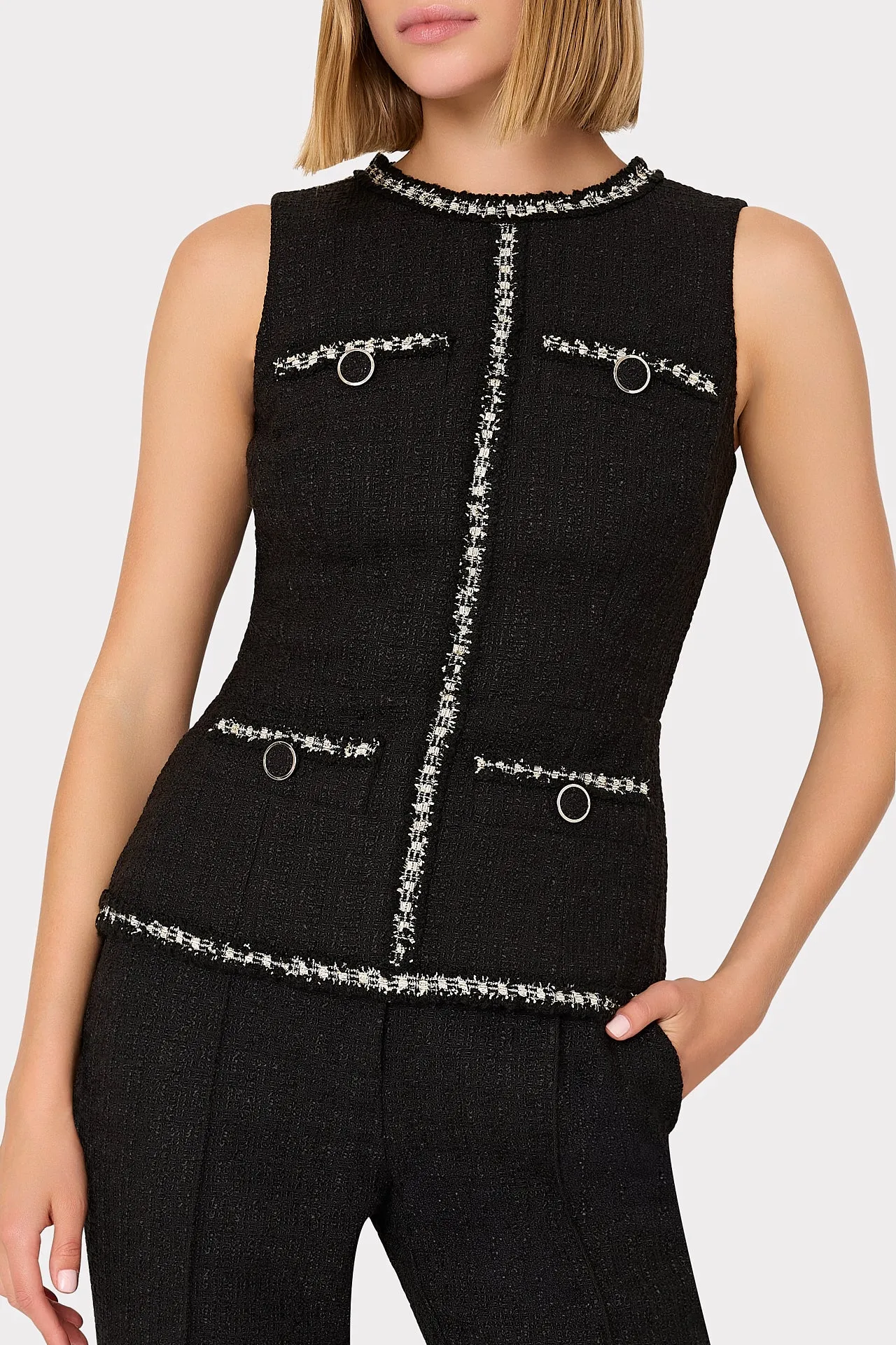 Nette Boucle Sleeveless Top sold by Milly product image thumbnail 3