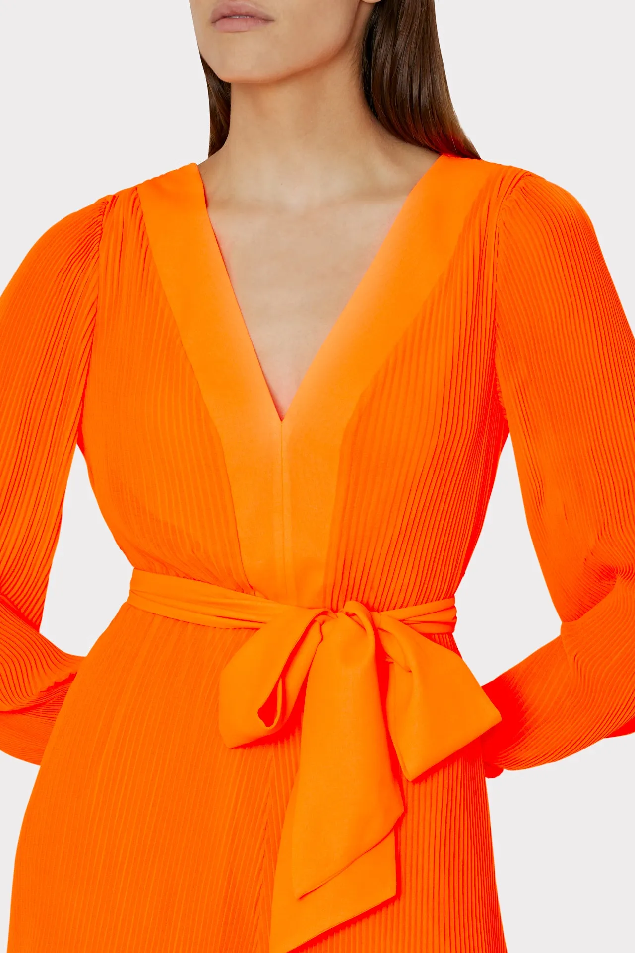 Liv Pleated Chiffon Dress sold by Milly product image thumbnail 3