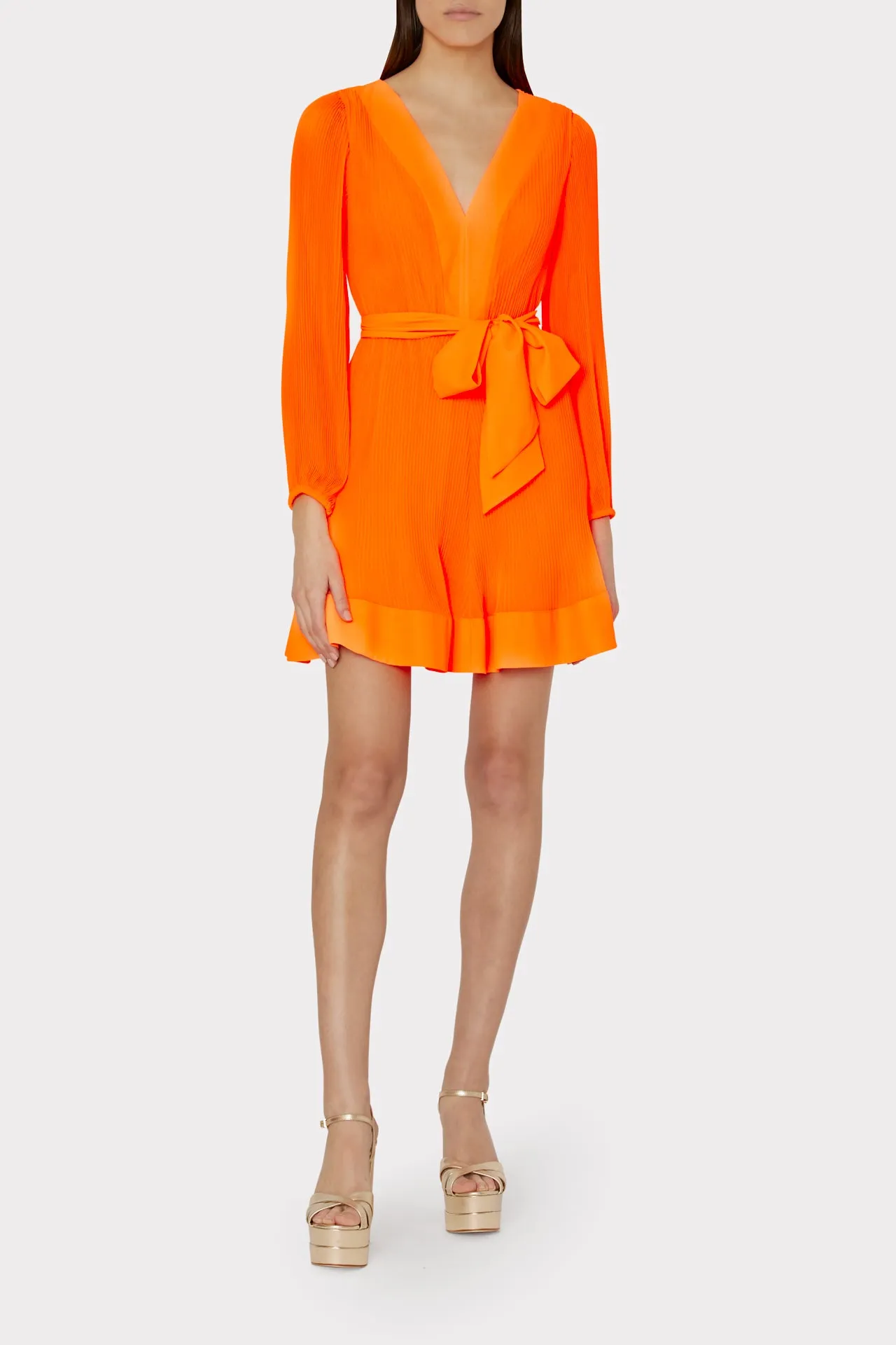 Liv Pleated Chiffon Dress sold by Milly product image thumbnail 2