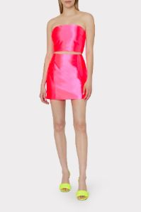 Oliviana Stretch Satin Skirt sold by Milly