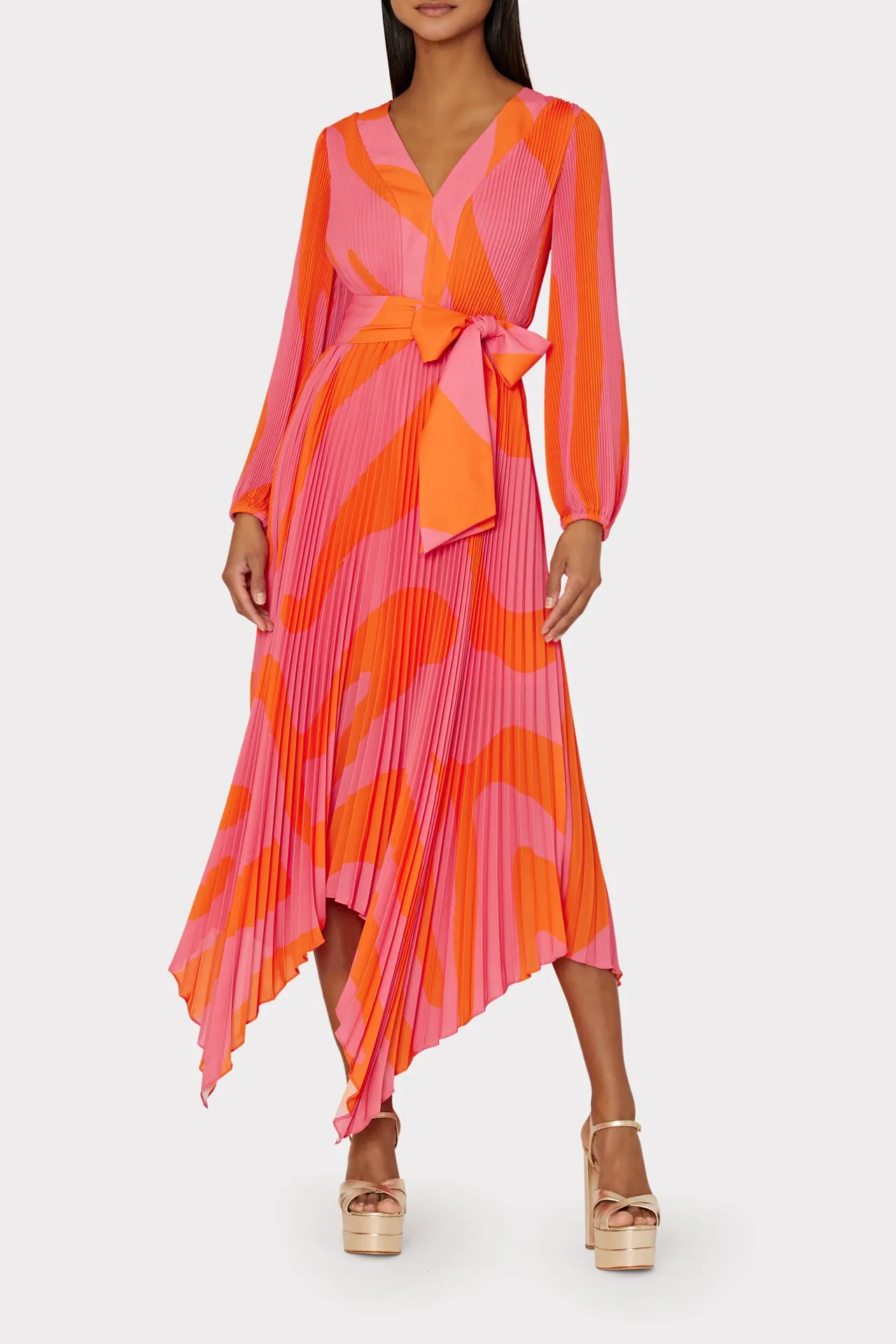 Liora Zebra Print Pleated Dress sold by Milly product image thumbnail 2