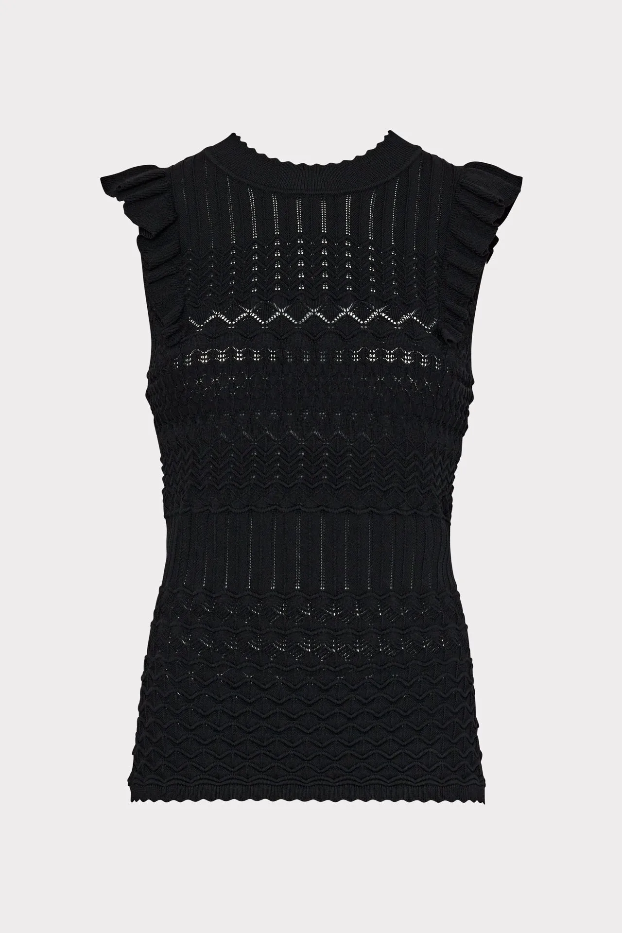 Pointelle Flutter Sleeve Top sold by Milly