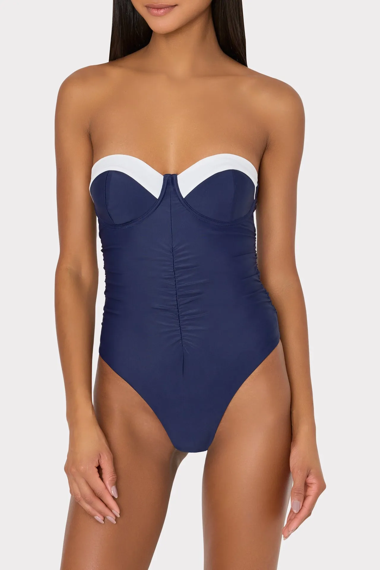 Color Block Ruched One Piece sold by Milly product image thumbnail 3