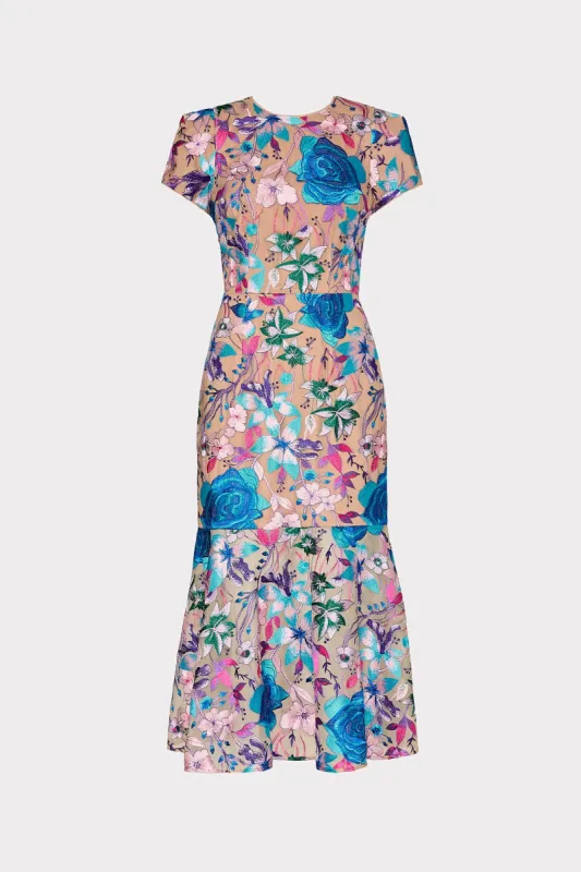 Tahlia Fall Floral Embroidered Dress sold by Milly