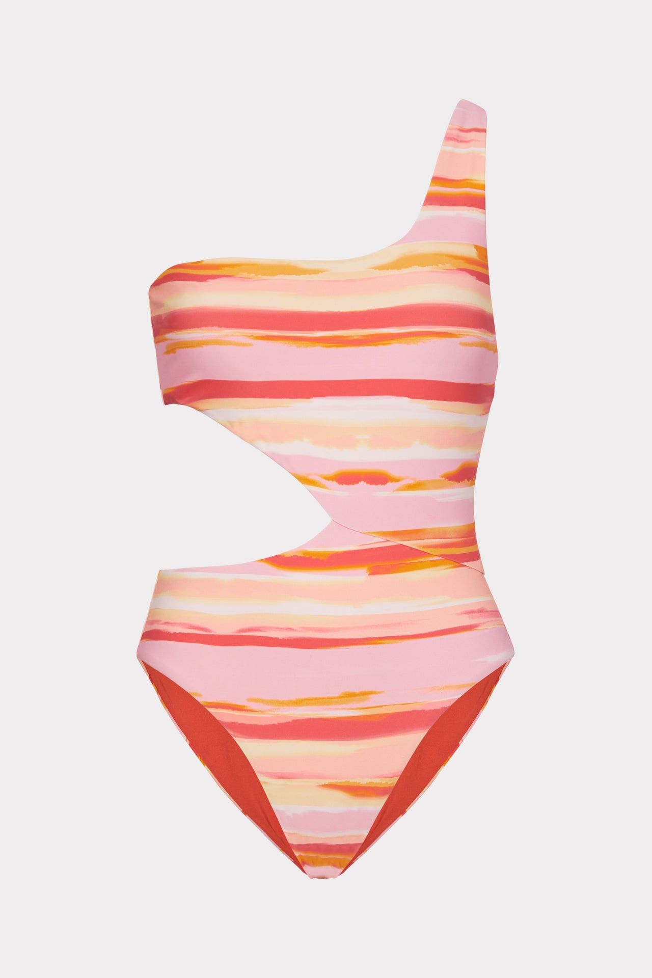 Sunset Stripe One Piece With Cutout sold by Milly