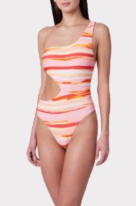 Sunset Stripe One Piece With Cutout sold by Milly