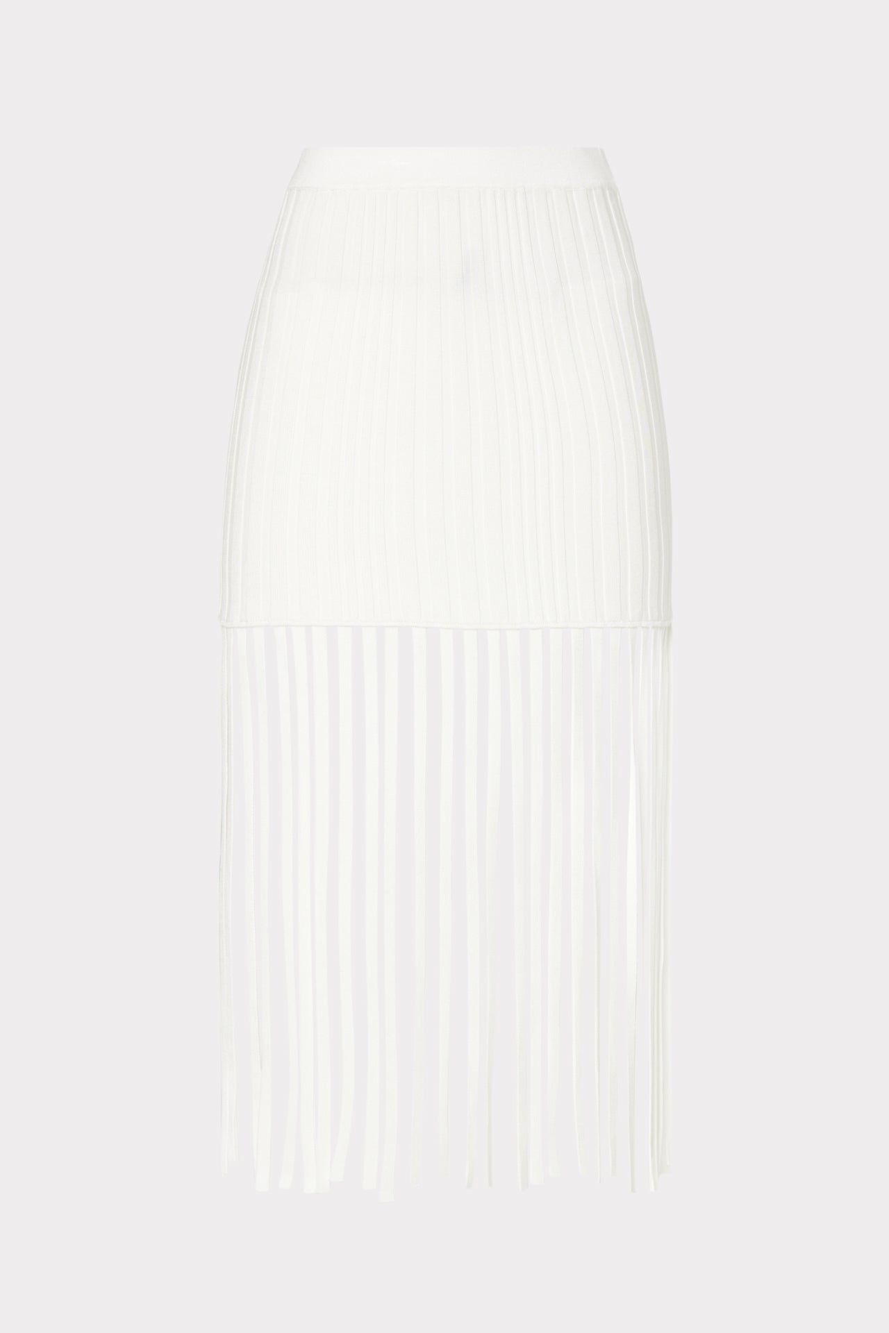 Rib Fringe Midi Skirt sold by Milly