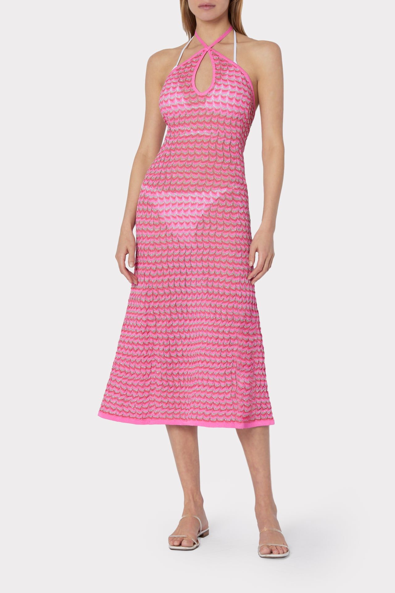 Nami Pointelle Halter Neck Dress sold by Milly product image thumbnail 2