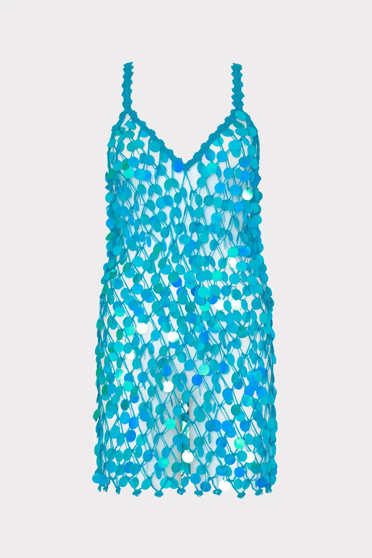 Sequin Crochet Mini Sleeveless Dress sold by Milly