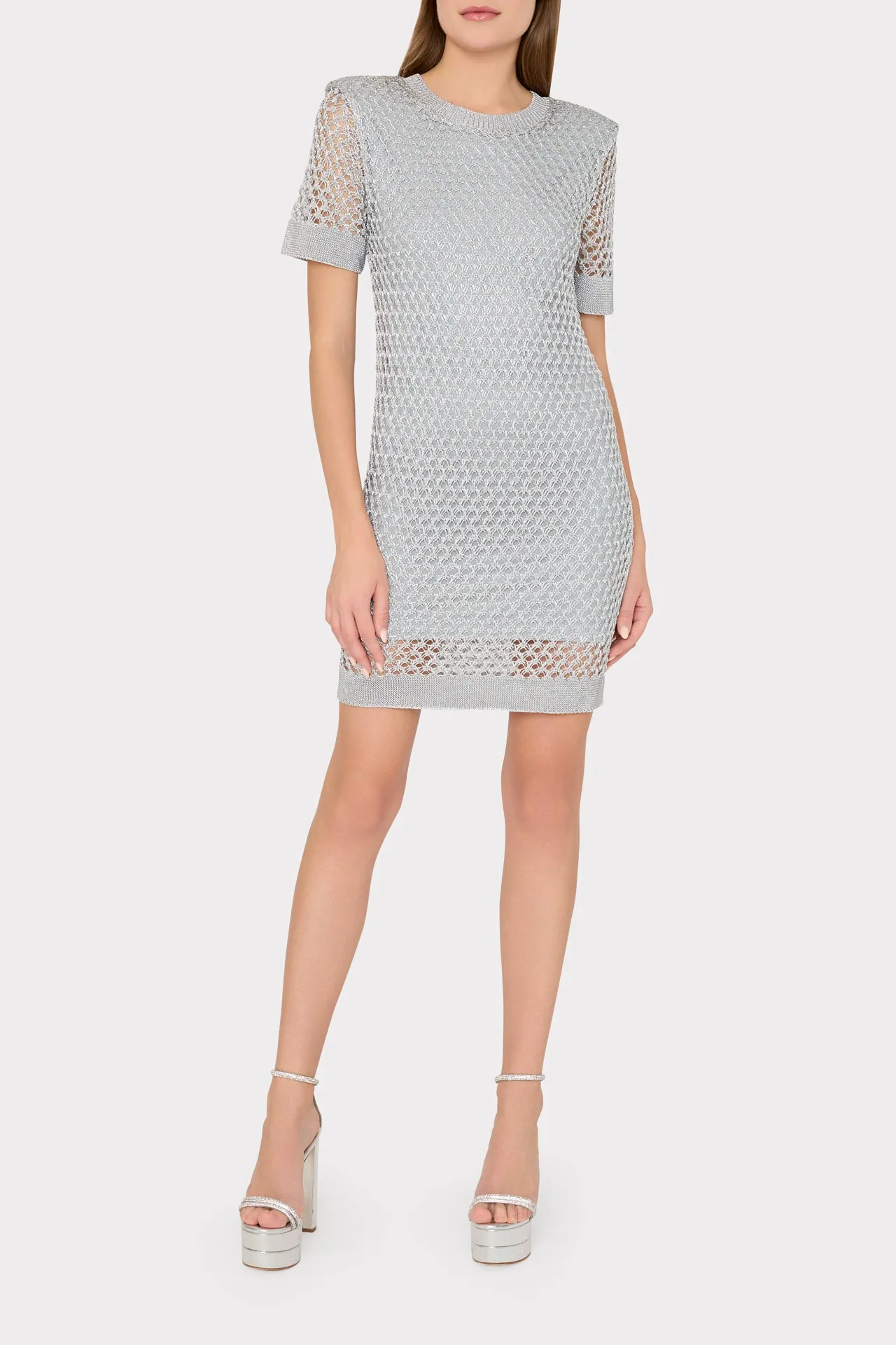 Sinclair Metallic Mesh Mini Dress sold by Milly product image thumbnail 2