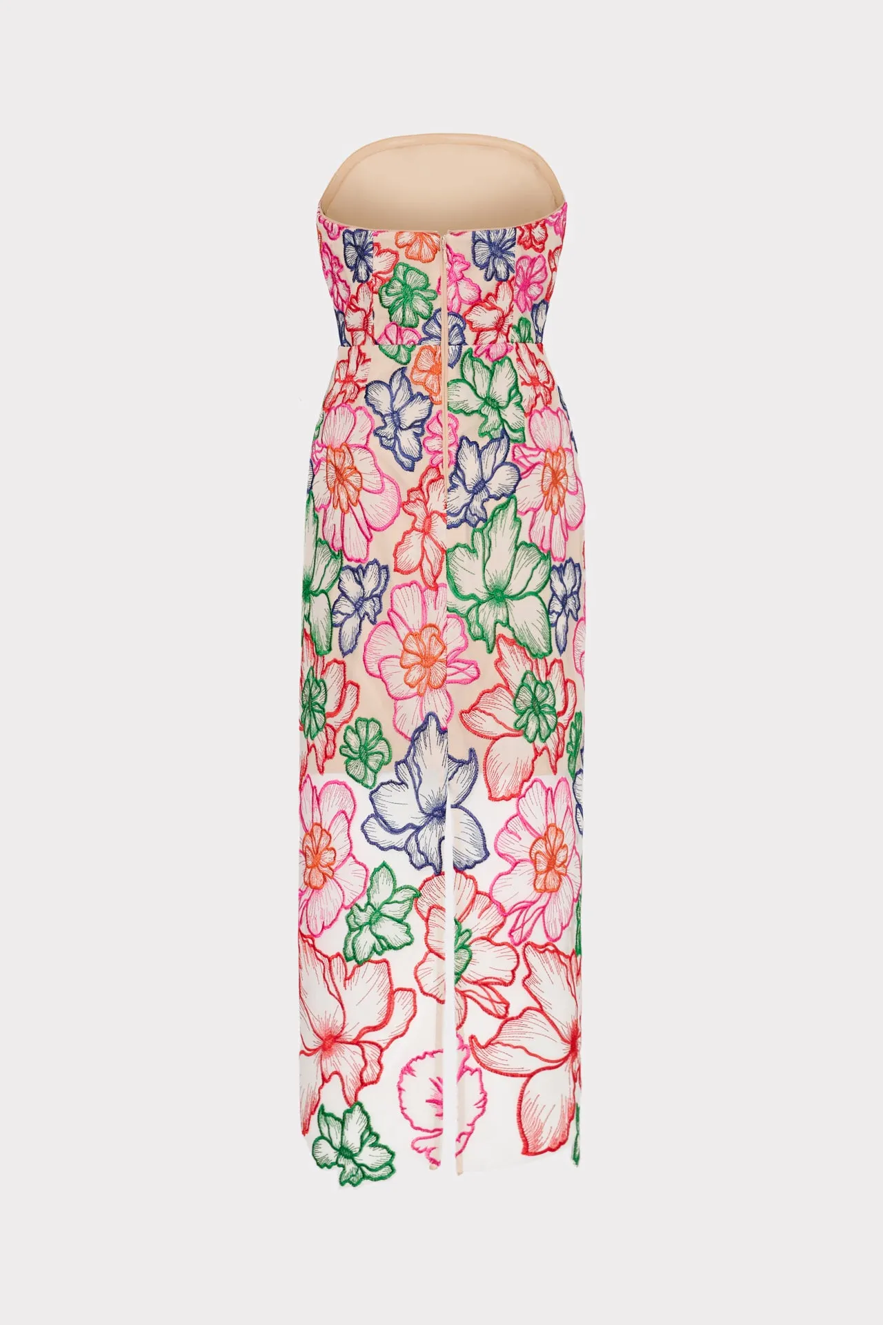 Cascading Floral Embroidered Midi Dress sold by Milly product image thumbnail 5