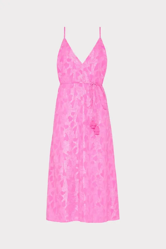 Lurex Jacquard Spaghetti Strap Cover-Up made by Milly