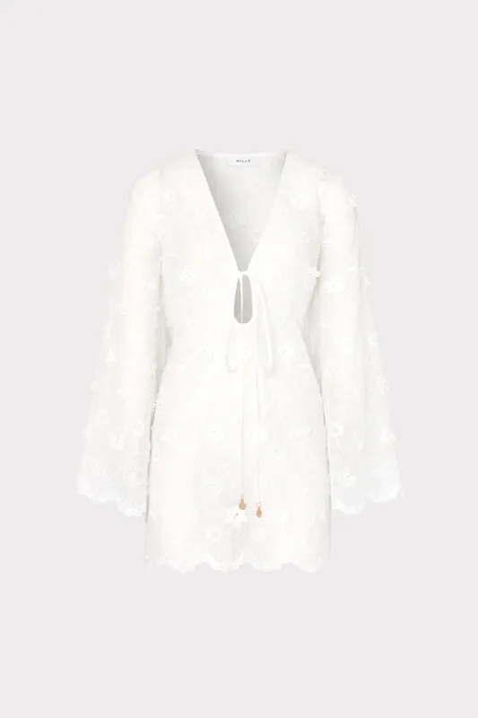 Viara 3D Floral Embroidery Coverup Dress sold by Milly