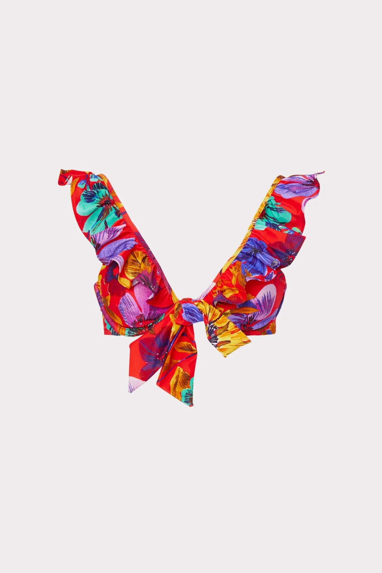 Wildflower Garden Ruffle Bikini Top sold by Milly