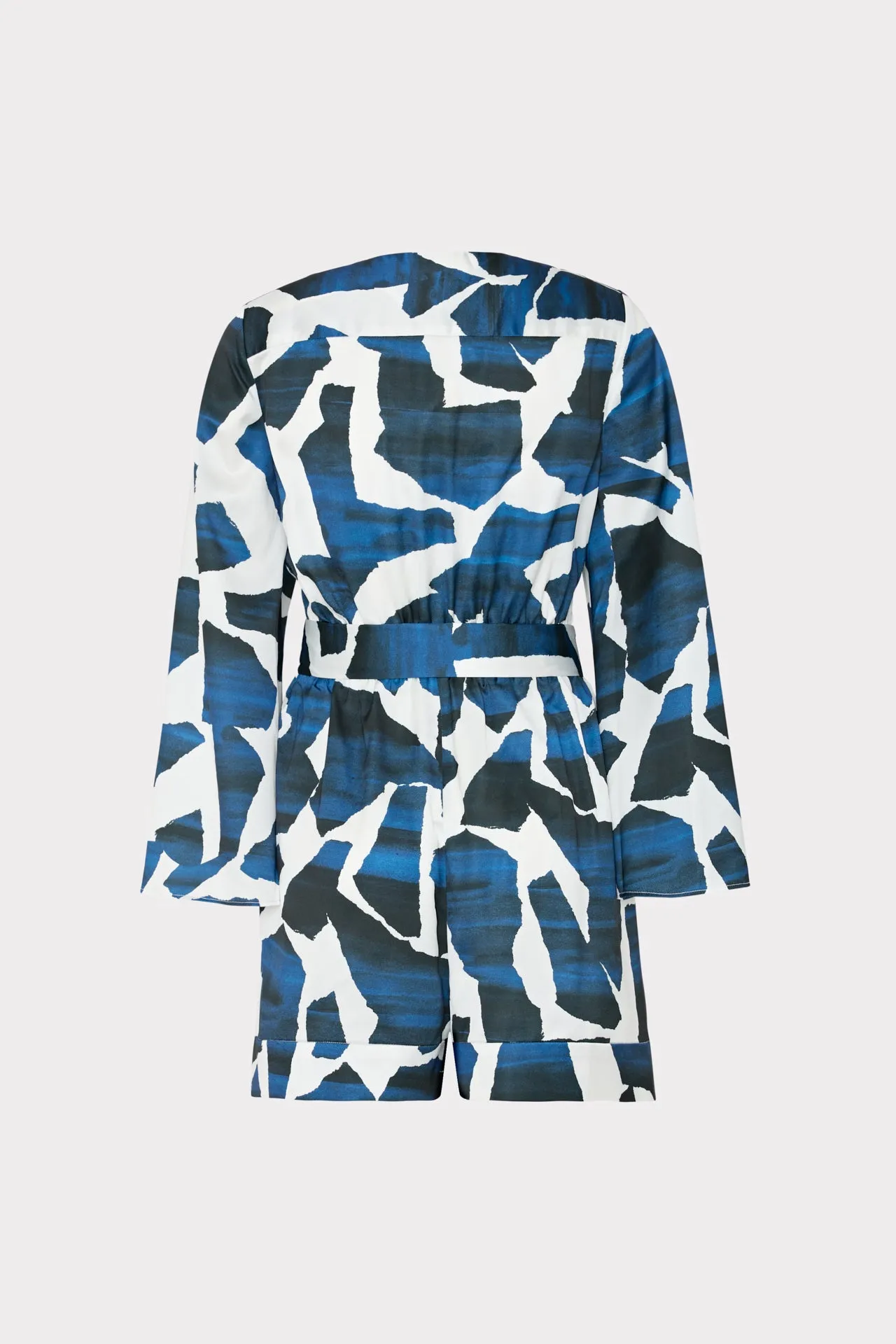 Ocean Puzzle Satin Romper sold by Milly product image thumbnail 4