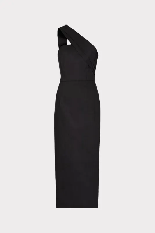Draped One Shoulder Linen Dress sold by Milly
