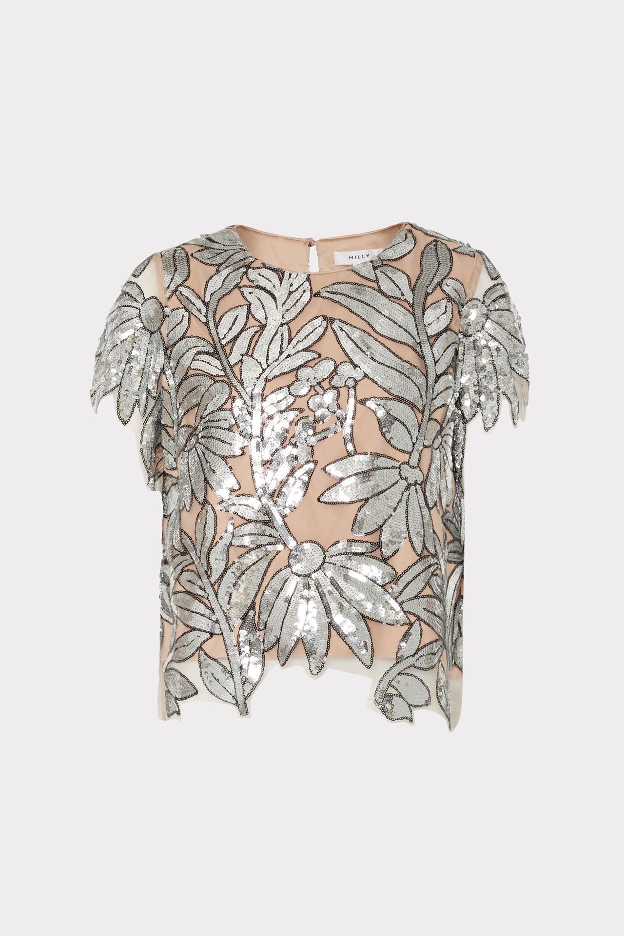 Katelynn Sequin Lace Tee sold by Milly