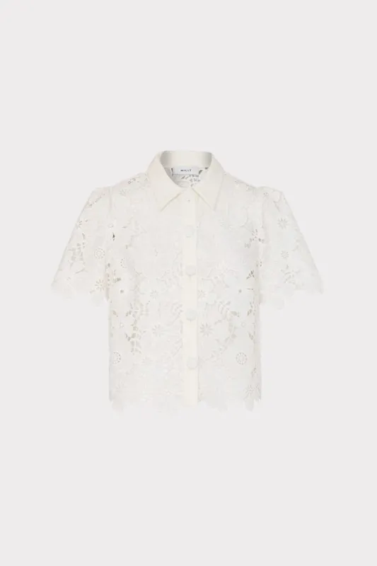 Addison Roja Lace Top sold by Milly