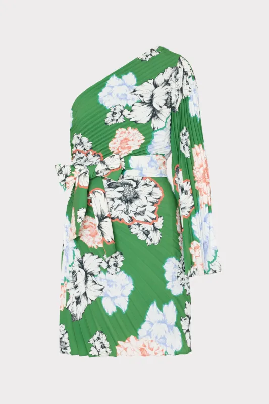 Linden Petals In Bloom Pleated Dress made by Milly