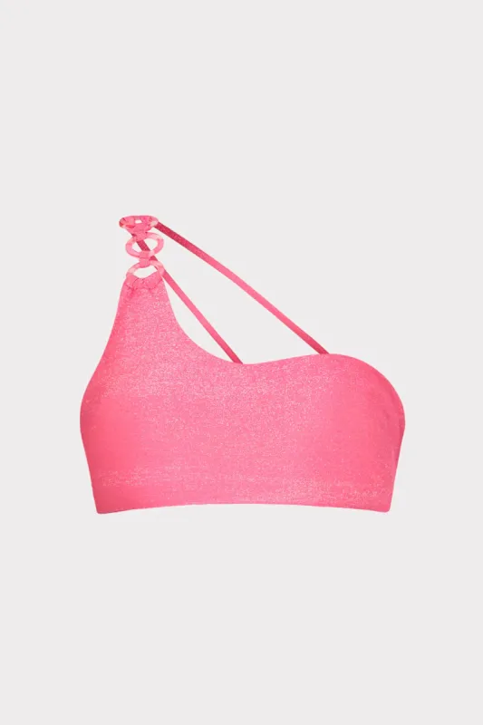 One Shoulder O-Ring Bikini Top sold by Milly