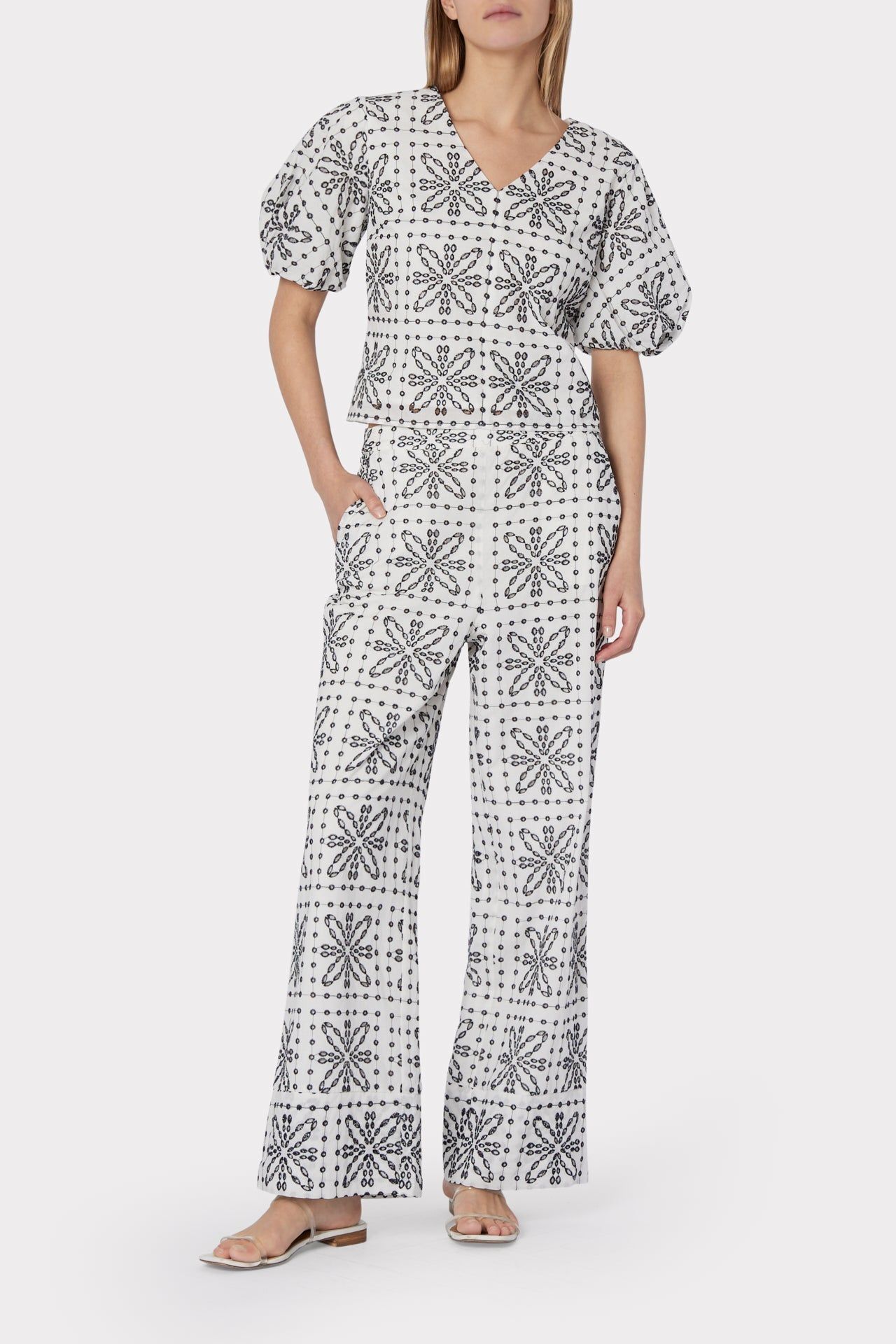 Maci Tile Eyelet Top sold by Milly product image thumbnail 2