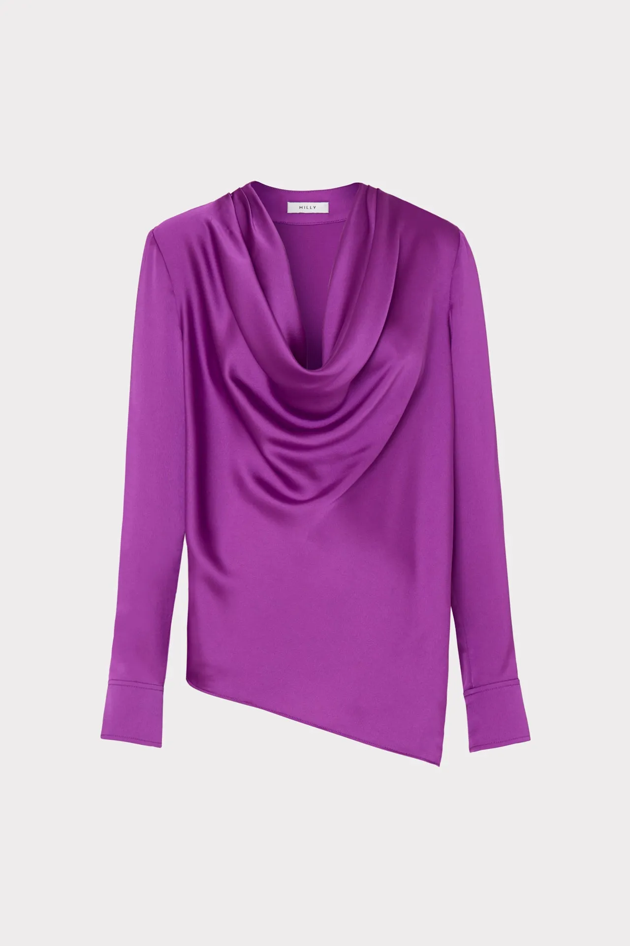 Nancy Satin Cowl Top sold by Milly