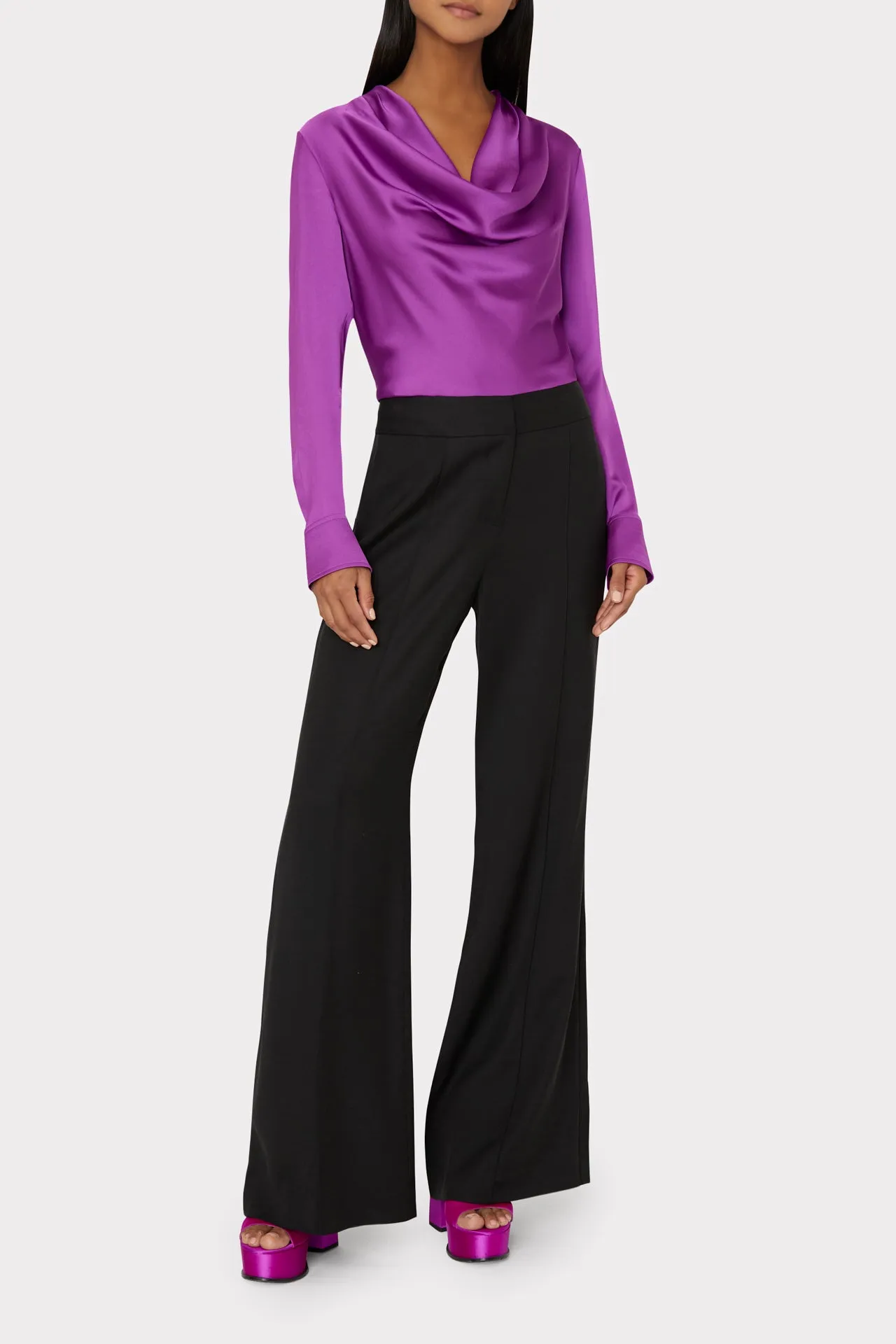 Nancy Satin Cowl Top sold by Milly product image thumbnail 2