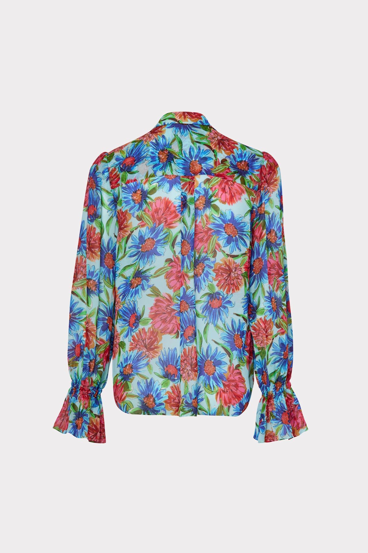 Elysa Painted Dahlia Button Down Top sold by Milly product image thumbnail 4
