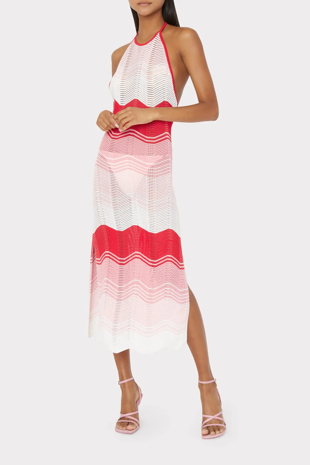 Gradient Wave Halter Tie Back Dress sold by Milly product image thumbnail 2