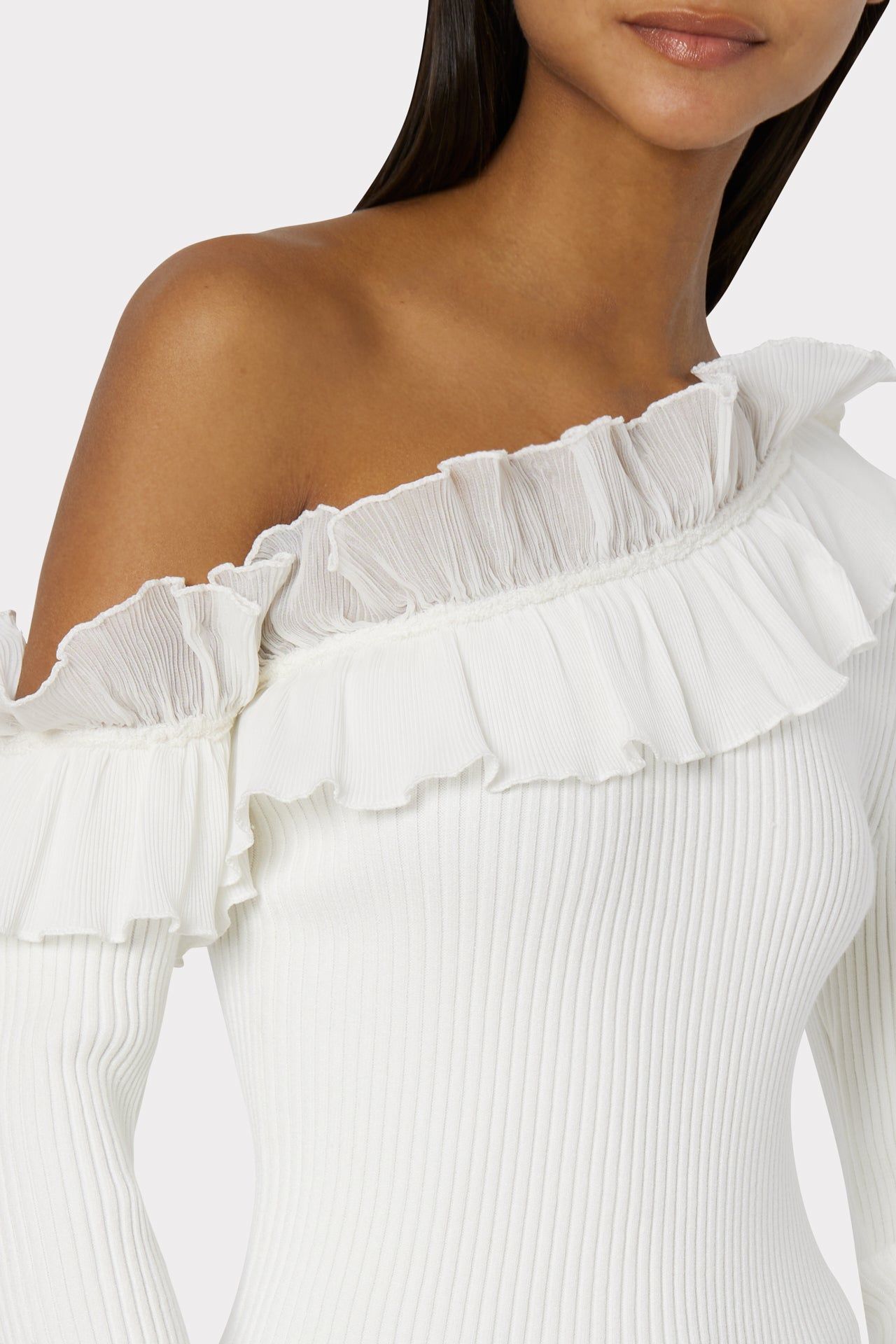 Woven Ruffle 3/4 Sleeve Top sold by Milly product image thumbnail 3