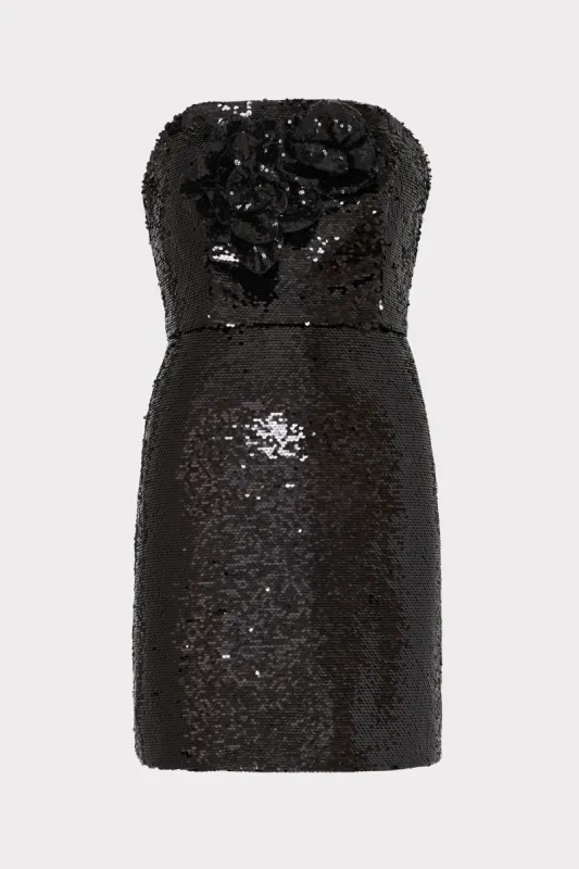 Sascha 3D Sequins Rosette Dress sold by Milly