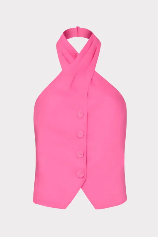 Solid Linen Halter Top sold by Milly