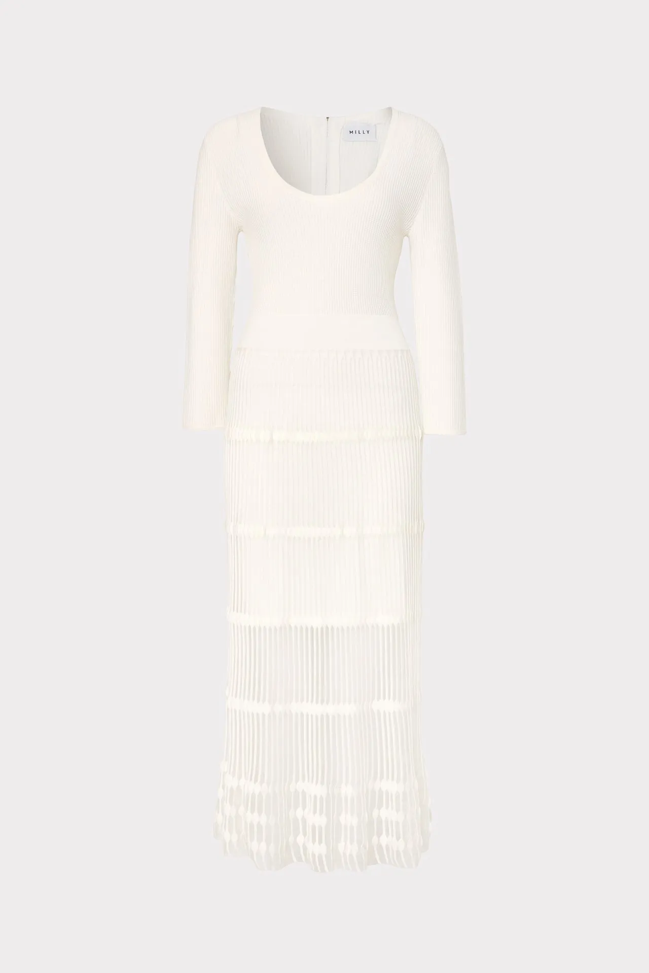 Sheer Knit Fit And Flare Dress sold by Milly