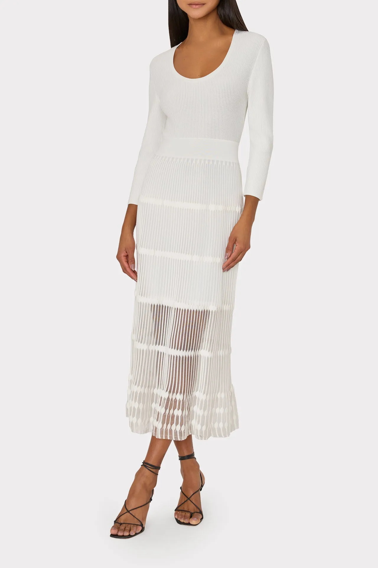 Sheer Knit Fit And Flare Dress sold by Milly product image thumbnail 2
