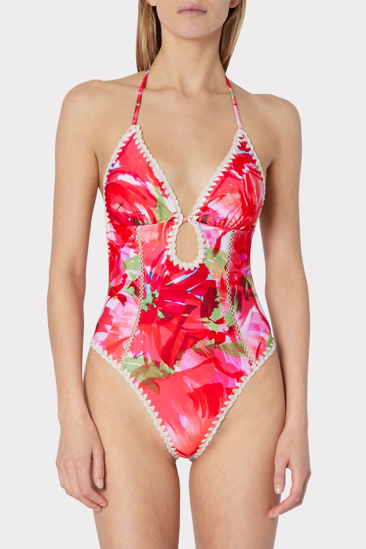 Brushstroke Floral Cutout One Piece sold by Milly product image thumbnail 2