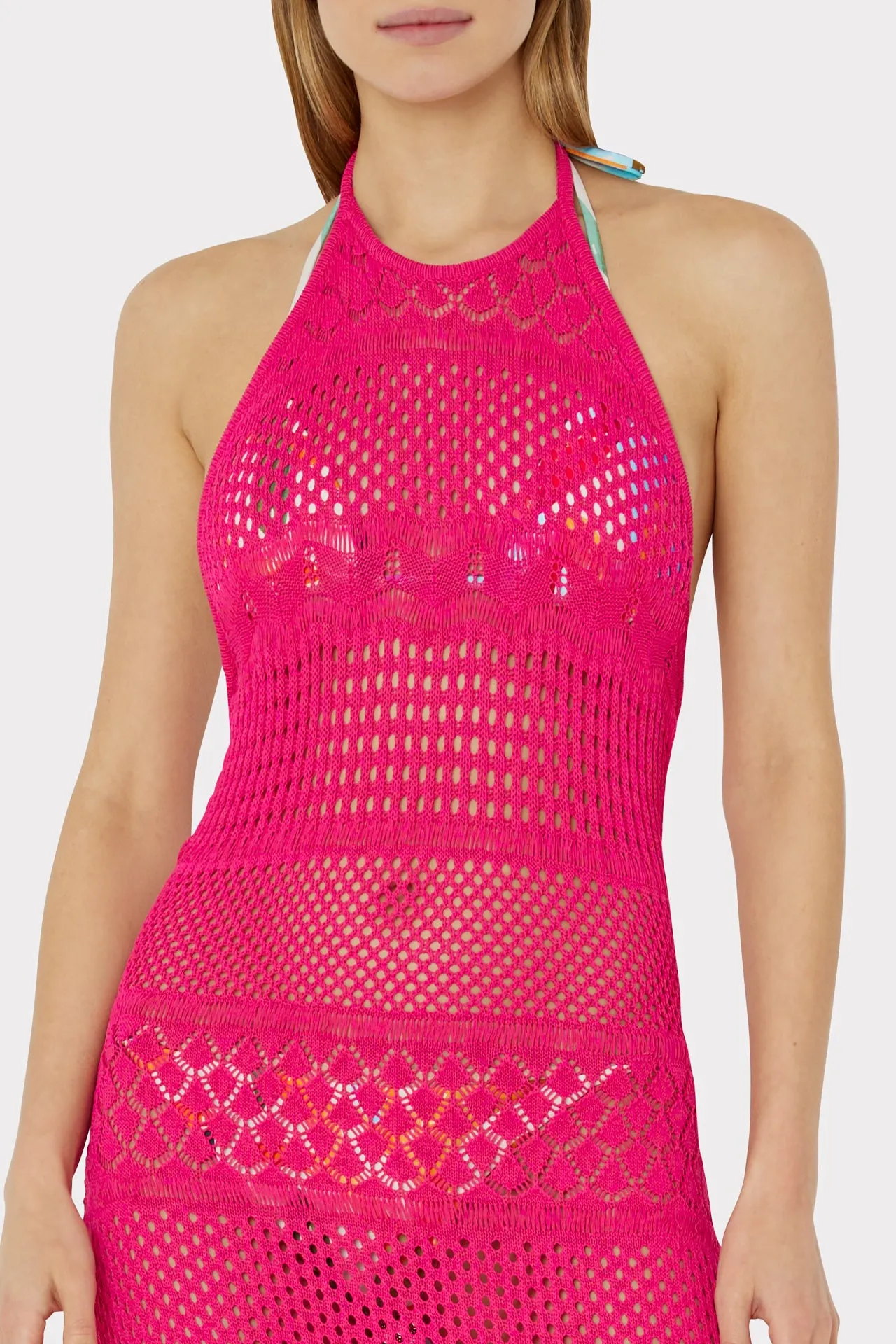 Fringe Halter Tie Back Dress sold by Milly product image thumbnail 3