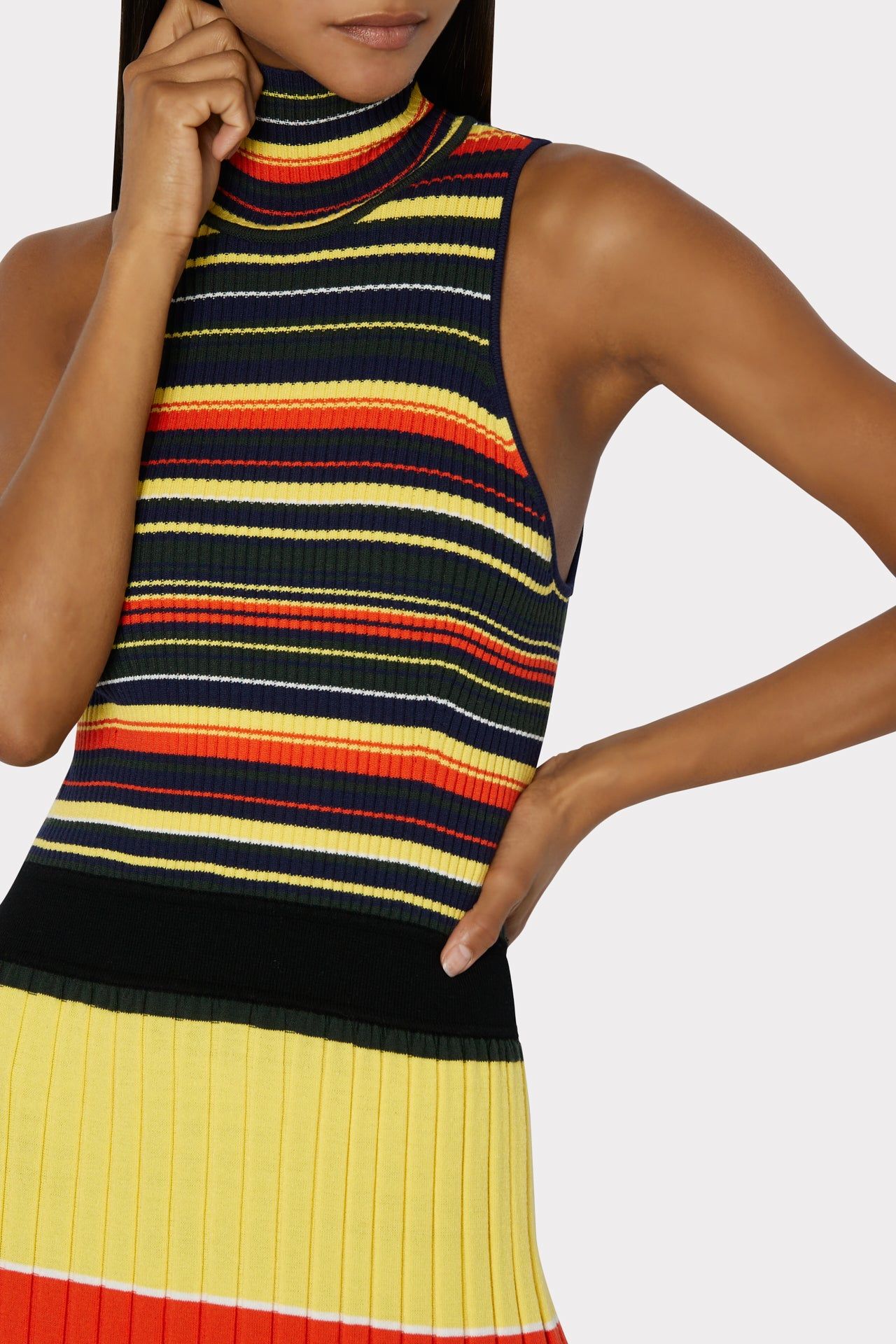 Multi Stripe Knit Midi Dress sold by Milly product image thumbnail 3
