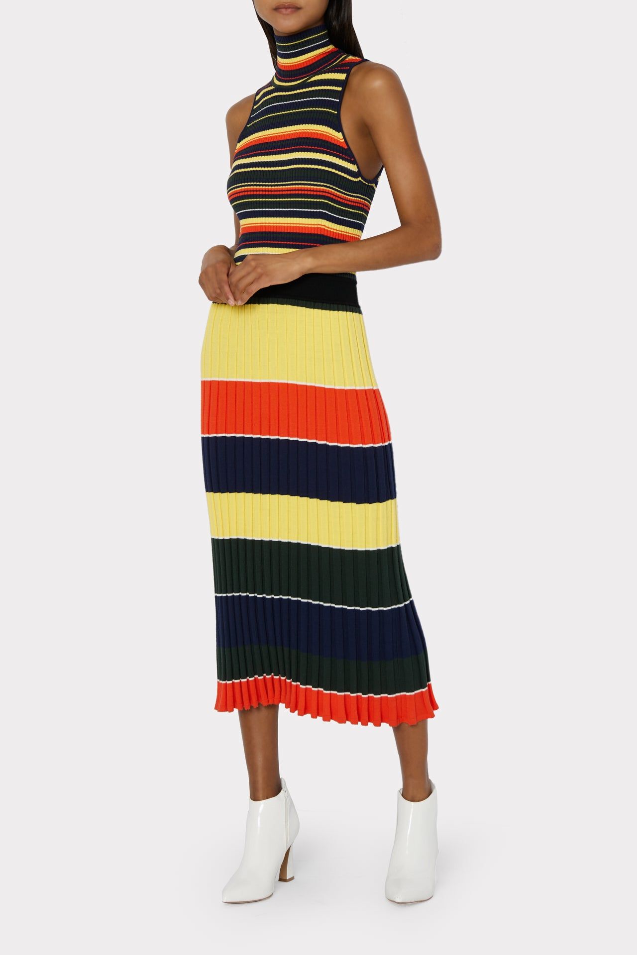 Multi Stripe Knit Midi Dress sold by Milly product image thumbnail 2