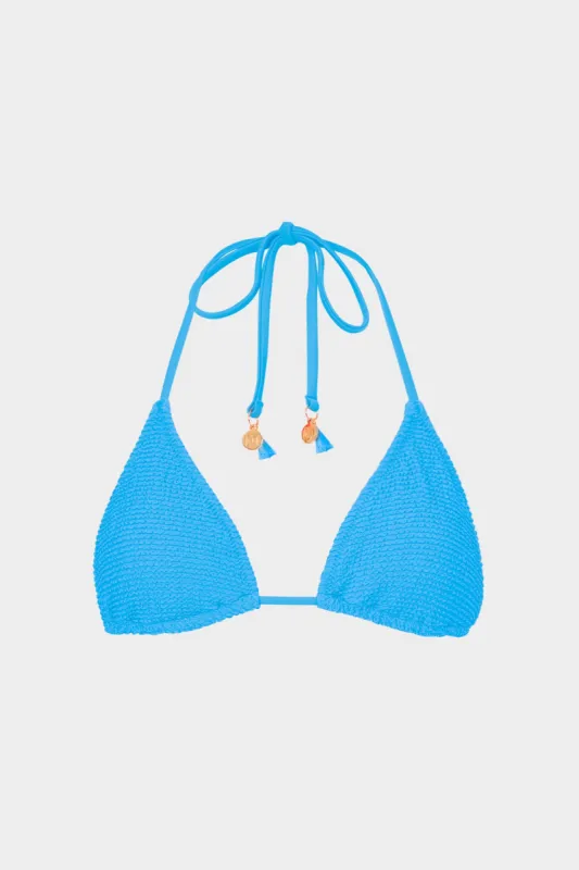 Lori Textured Triangle Bikini Top sold by Milly