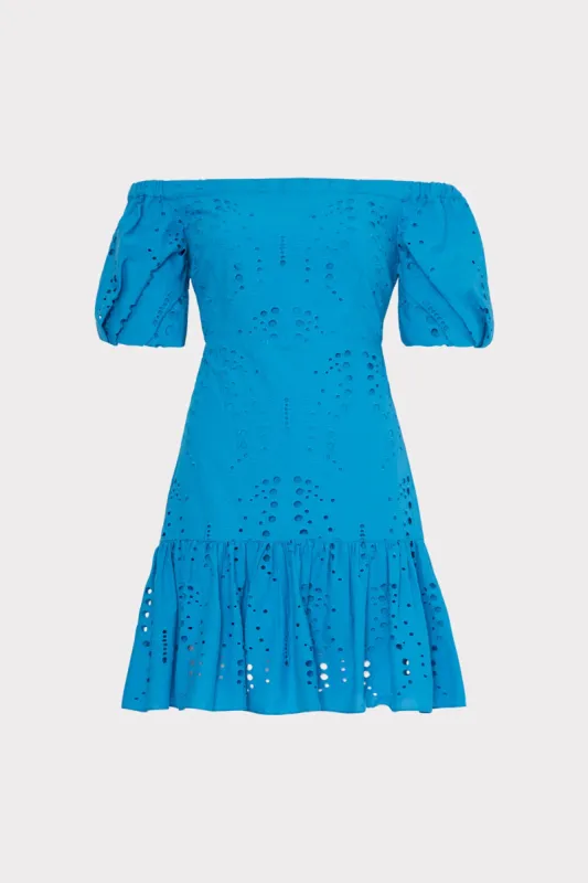 Butterfly Eyelet Off The Shoulder Dress sold by Milly