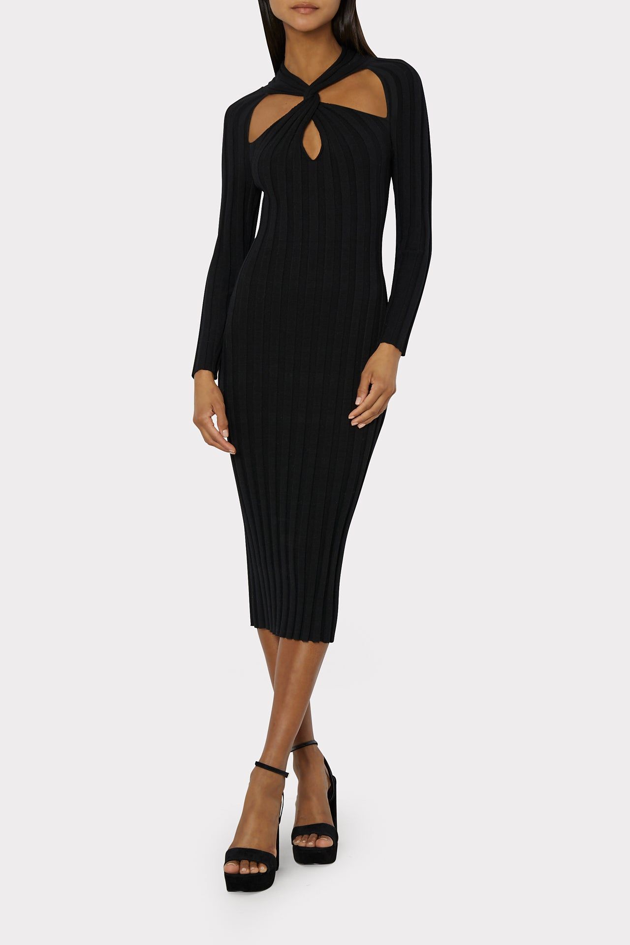 Twist Front Raglan Sleeve Midi Dress sold by Milly product image thumbnail 2