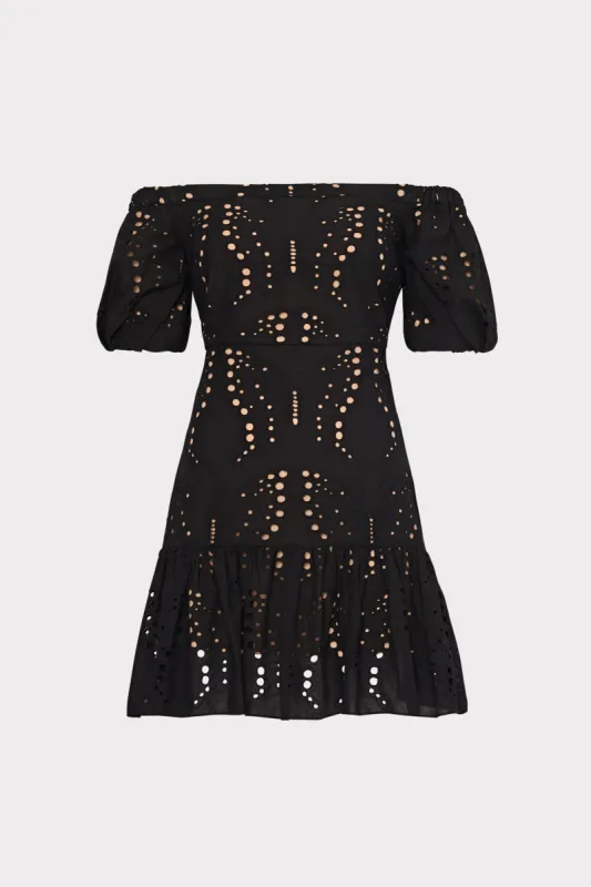 Butterfly Eyelet Off The Shoulder Dress sold by Milly