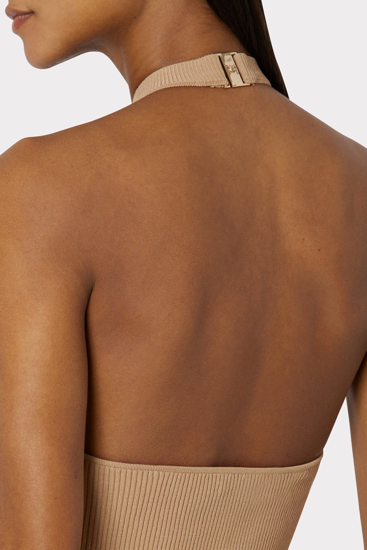 Metal Neck Trim Halter Top sold by Milly product image thumbnail 3