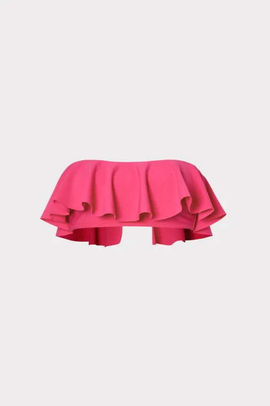 Solid Michelle Ruffle Bandeau Bikini Top sold by Milly