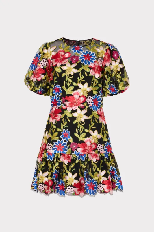 Yasmin Floral Embroidery Dress sold by Milly
