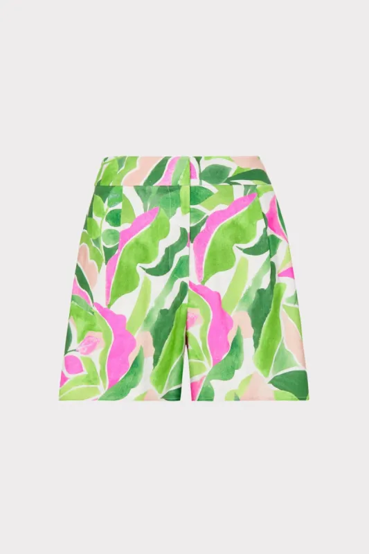 Painted Bloom Linen Short sold by Milly